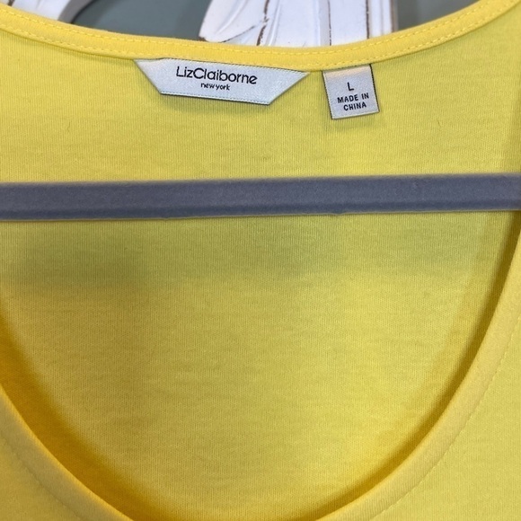 Liz Claiborne Lemon Zest Lace Sleeve Tee Shirt Dress Scoop Neck - Picture 3 of 5